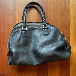 J.Crew Black Pebble Leather Bowling Handbag